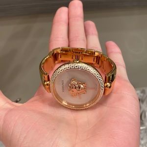 Versace rose gold stainless steal watch